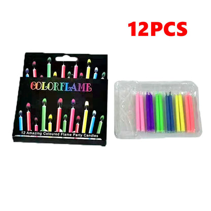 36-Piece Set of Eco-Friendly Colorful Birthday and Christmas Candles with Super Bright Flames