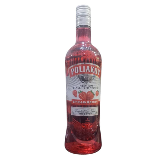 VODKA, POLIAKOV  PREMIUM FLAVOURED, STRAWBERRY, DISTILLED FIVE TIMES