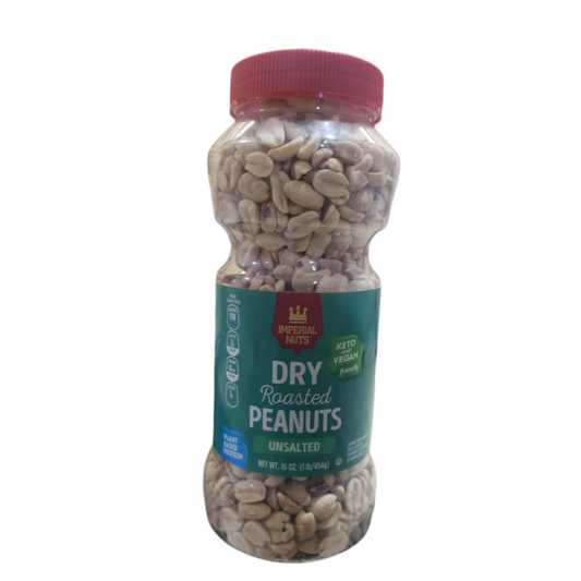 DRY ROASTED PEANUTS , UNSALTED NET WT 16 OZ  (1 lb/454g)