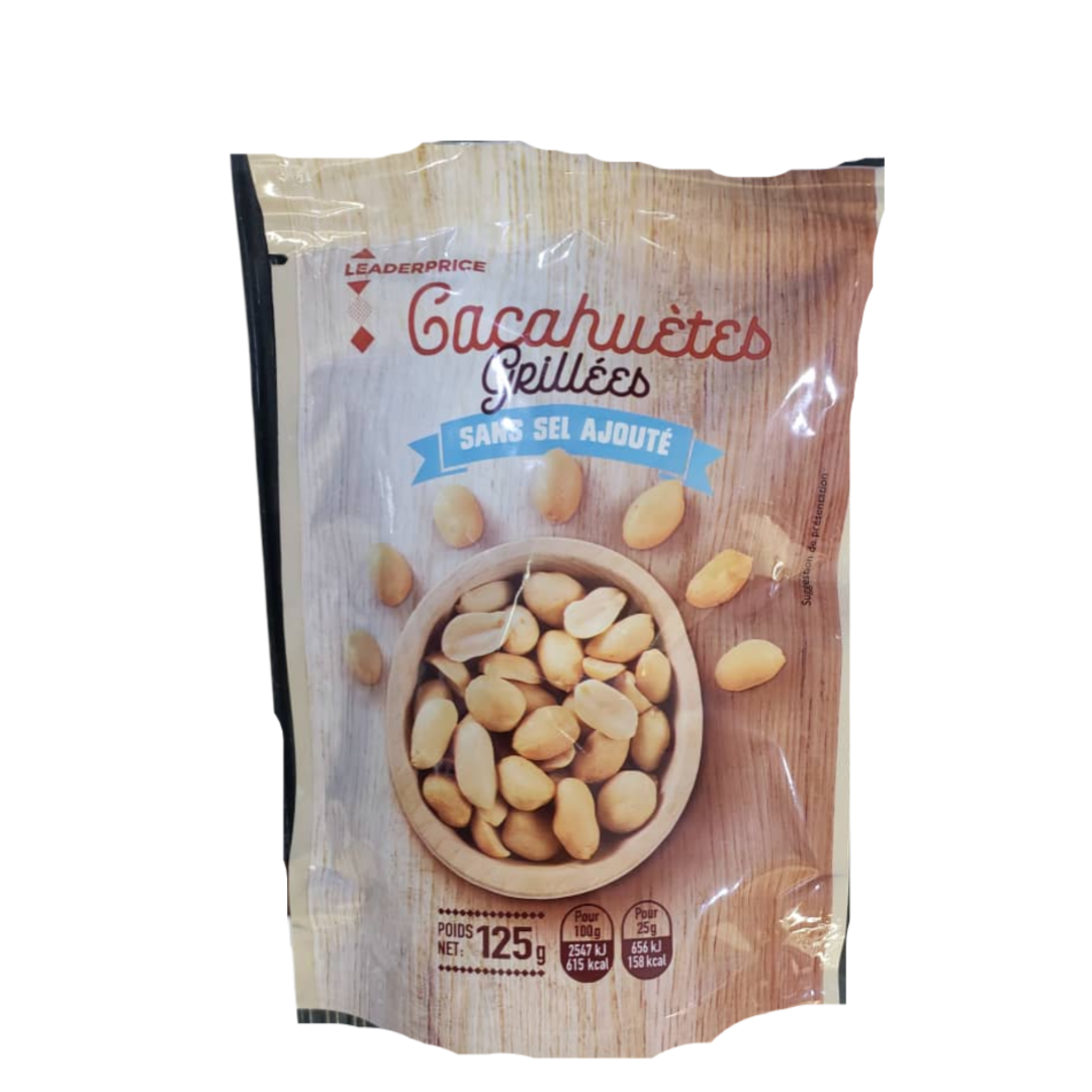 CACAHUÈTES GRILLÉES SANS SEL AJOUTÉ, POIDS NET 125 g