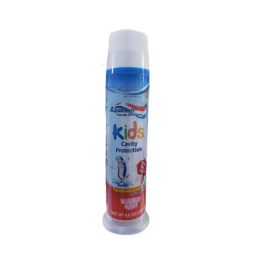 AQUAFRESH, FLUORIDE TOOTHPASTE, KIDS CAVITY PROTECTION, NET WT  4.6 OZ