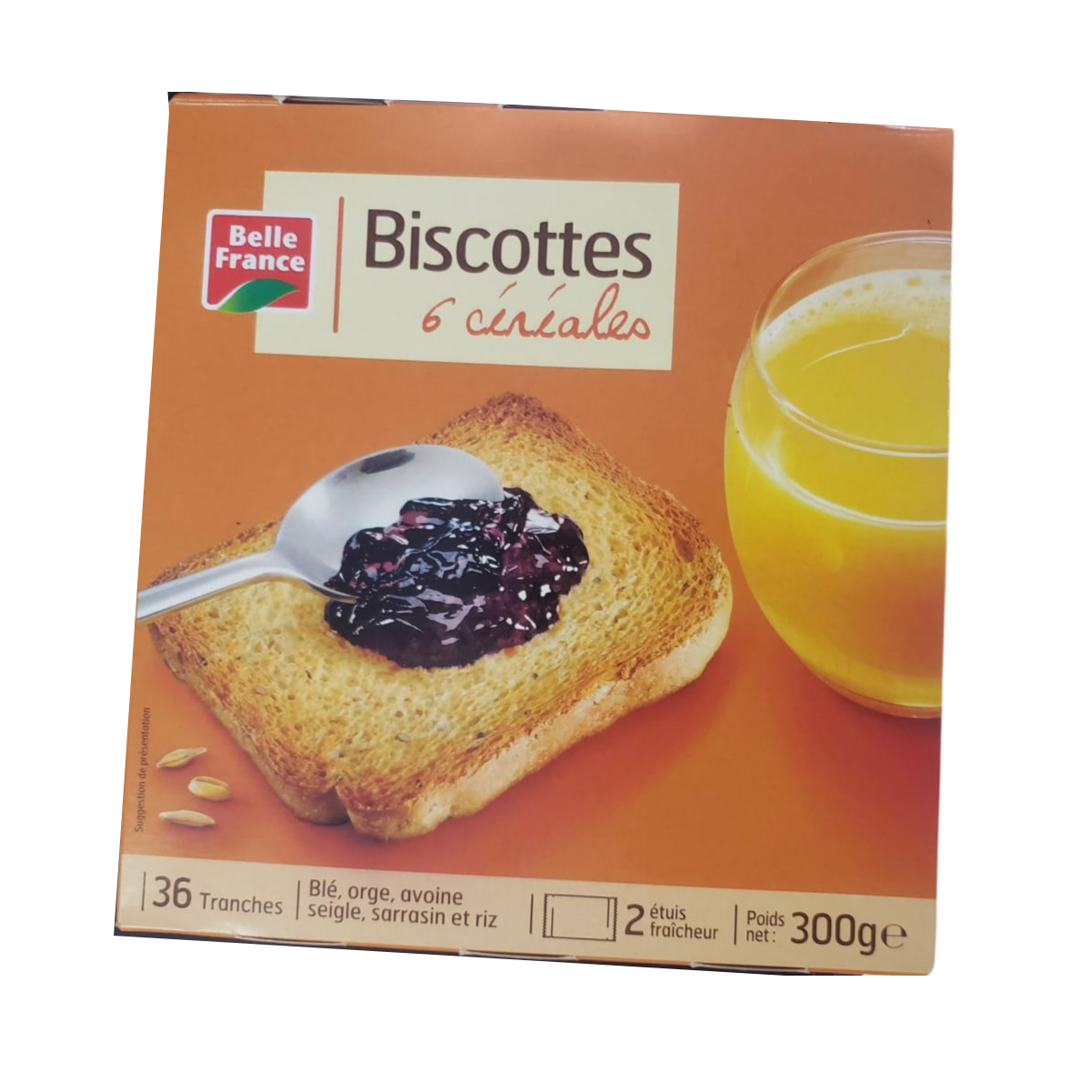 BISCOTTES SANS SEL , 36 TRANCHES , POIDS NET : 300g e