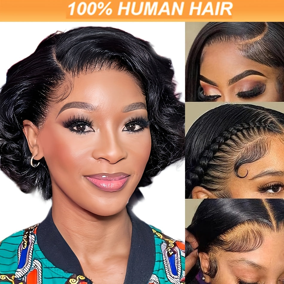 Women's Brazilian Human Hair Wig 13x4 Lace Front Glueless - Pre-Plucked, 150% Density Loose Wave 100% Wig for, Natural Look for Daily & Party Wear, No Glue Needed (Fits Dark Beige Tones)