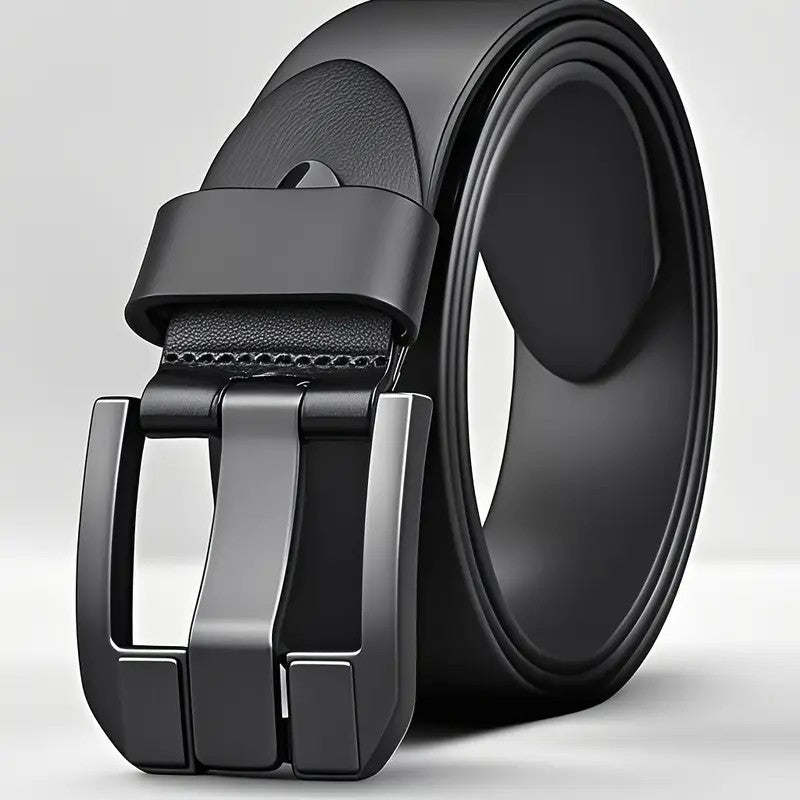 Men'S Genuine Leather Belt with Alloy Buckle - Heavy-Duty, Sweat-Resistant, Formal & Casual Belt for Big Waist - All-Season Everyday & Special Occasion Belt - Durable Metal Buckle Closure - Ideal for Jeans, Dresses, Business