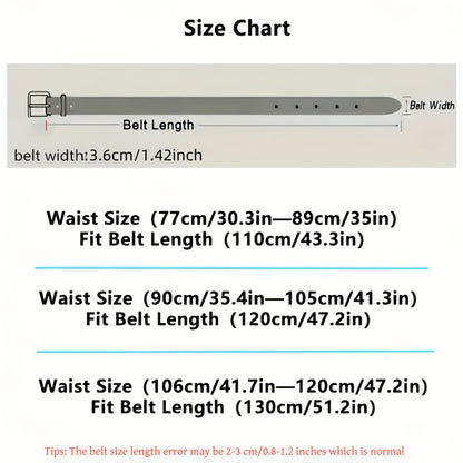 Men'S Genuine Leather Belt with Alloy Buckle - Heavy-Duty, Sweat-Resistant, Formal & Casual Belt for Big Waist - All-Season Everyday & Special Occasion Belt - Durable Metal Buckle Closure - Ideal for Jeans, Dresses, Business