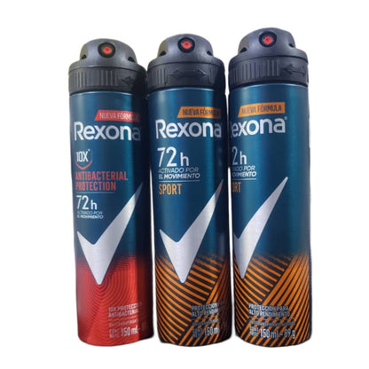 DÉODORANT REXONA 10X ANTIBACTERIAL PROTECTION 72 H, 150 ML