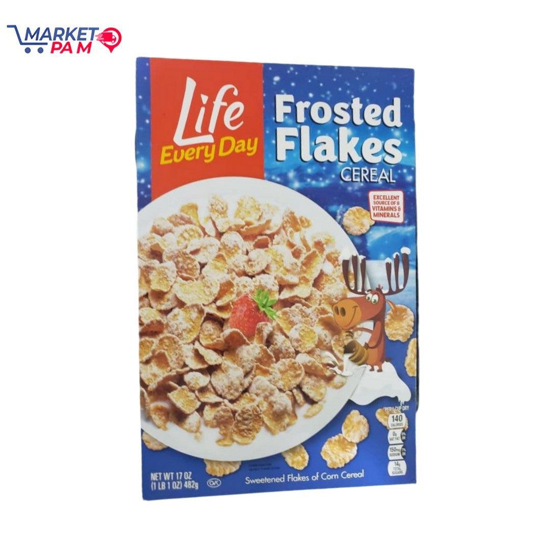 FROSTED FLAKES CEREAL  , NET WT 17 OZ ( 1LB, 1 OZ / 482 g)