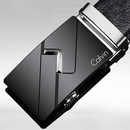 Men's Luxury Automatic Belt - Adjustable Formal & Casual Dress Belt with Alloy Auto Buckle, One-Touch Closure, Compatible with Dress Pants, Jeans, Business & Casual Attire - Ideal Gift for Dad, Husband, Professionals - Durabl