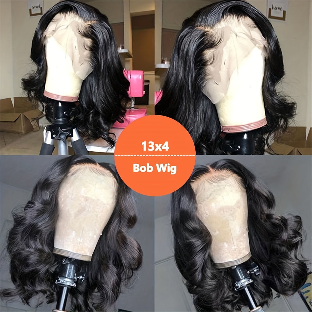 Bob Wig Human Hair 13x4 Lace Front Wigs Human Hair Pre Plucked Glueless Wigs Human Hair Short Bob Wigs Brazilian Body Wave Wear And Go Human Hair Wig