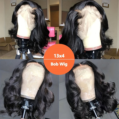 Bob Wig Human Hair 13x4 Lace Front Wigs Human Hair Pre Plucked Glueless Wigs Human Hair Short Bob Wigs Brazilian Body Wave Wear And Go Human Hair Wig