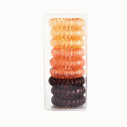 [No Crease Hair Ties] 9 Pcs No Crease Spiral Hair Ties | Coil Hair Ties, Phone Cord Hair Ties, Women Ponytail Holder Elastics