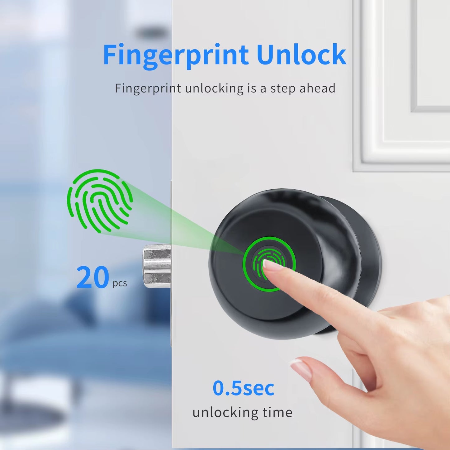 Bluetooth Fingerprint Smart Lock for Secure Home Entry - Tuya Smart Life Integration