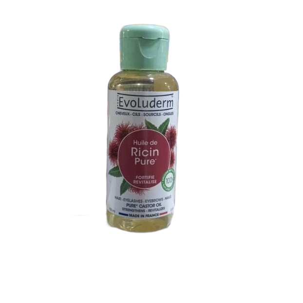 HUILE POUR LA PEAU ET LES CHEVEUX,EVOLUDERM , PURE CASTOR OIL