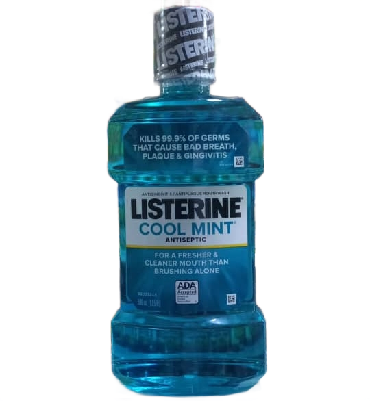 LISTERINE , COOL MINT ANTISEPTIC FOR A FRESHER  & CLEANER MOUTH THAN BRUSHING ALONE