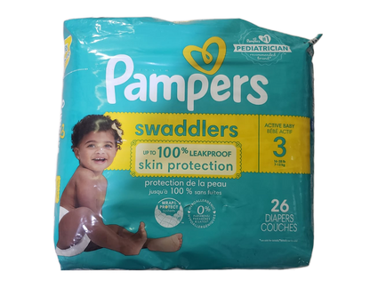 Pampers,  Swaddlers couches pour bébés actifs, taille 3, 26 unités