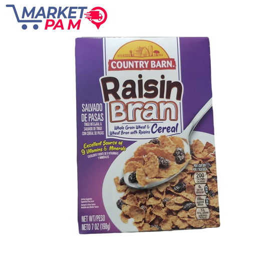 CEREAL, RAISIN BRAN ,  COUNTRY BARN, NET WT /PESO NETO 7 OZ (198g)
