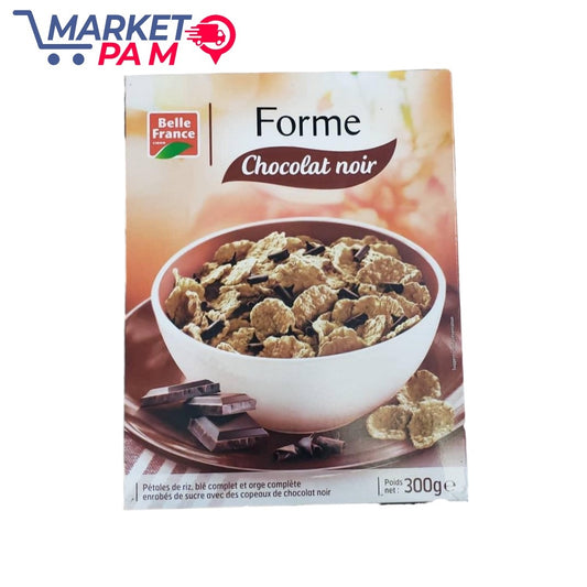 CÉRÉALE, FORME, CHOCOLAT NOIR,  POIDS NET : 300 g e