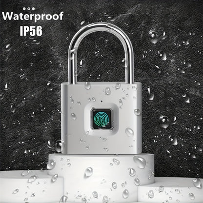 Compact Smart Fingerprint Padlock - Waterproof, Keyless Security, USB Rechargeable, Lightweight Aluminum - Ideal for Luggage, Suitcases & Backpacks