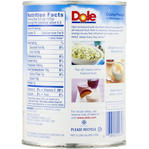 DOLE CRUSHED PINEAPPLE (20 oz)