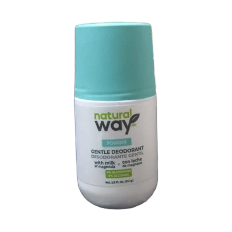 NATURAL WAY , GENTLE DEODORANT , WITH MILK.