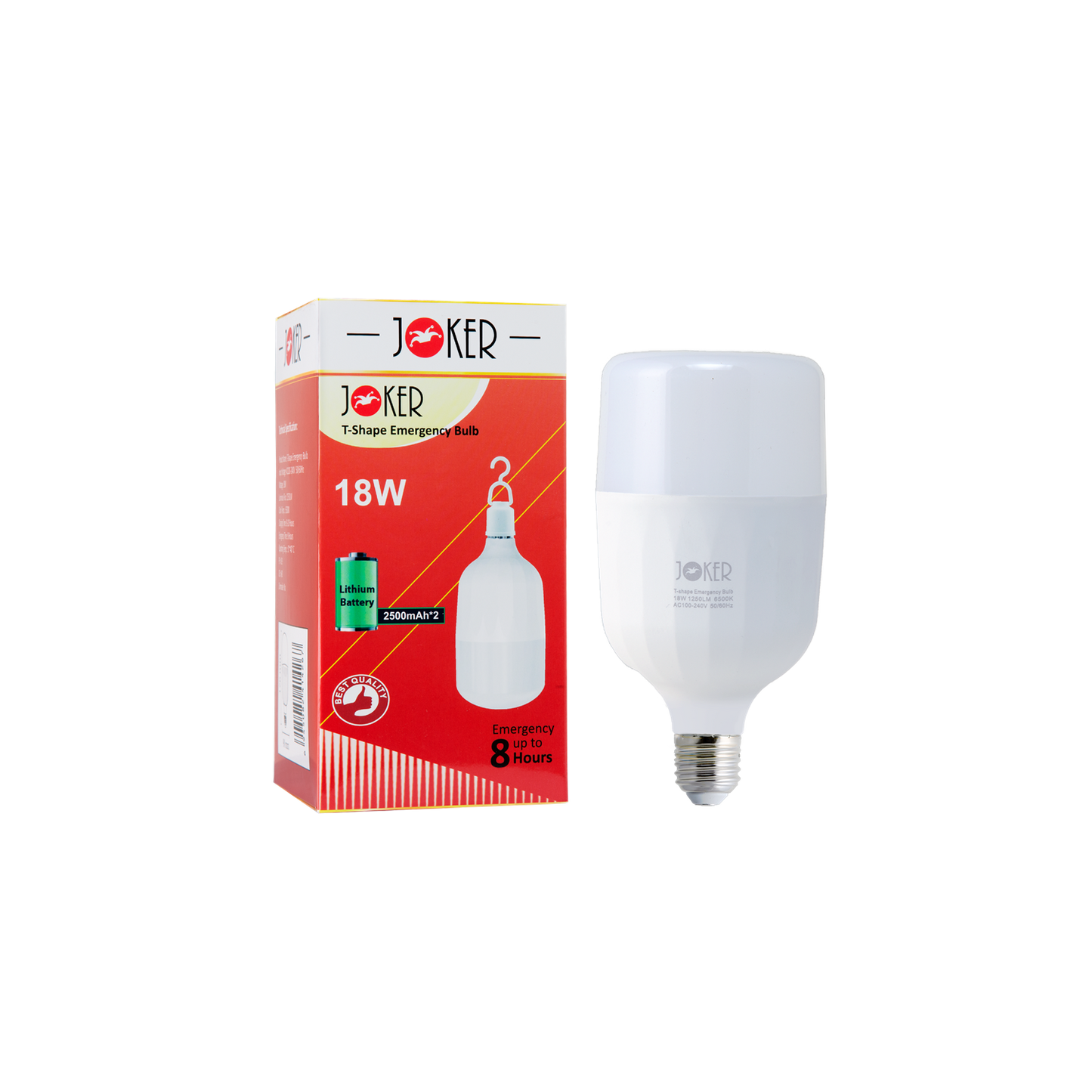 JOKER LED BULB + BATTERY + RC 8 W ( EMERGENCY 5 UP TO HOURS)