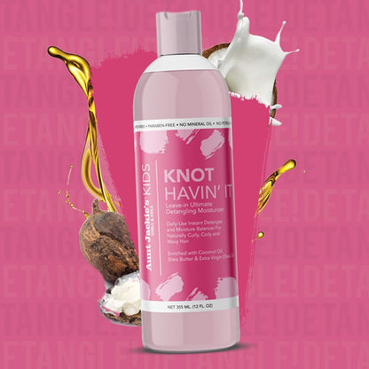 Aunt Jackie's Kids Knot Havin' It Leave-In Ultimate Detangling Hair Moisturizer for Naturally Curly, Coily and Wavy Hair,