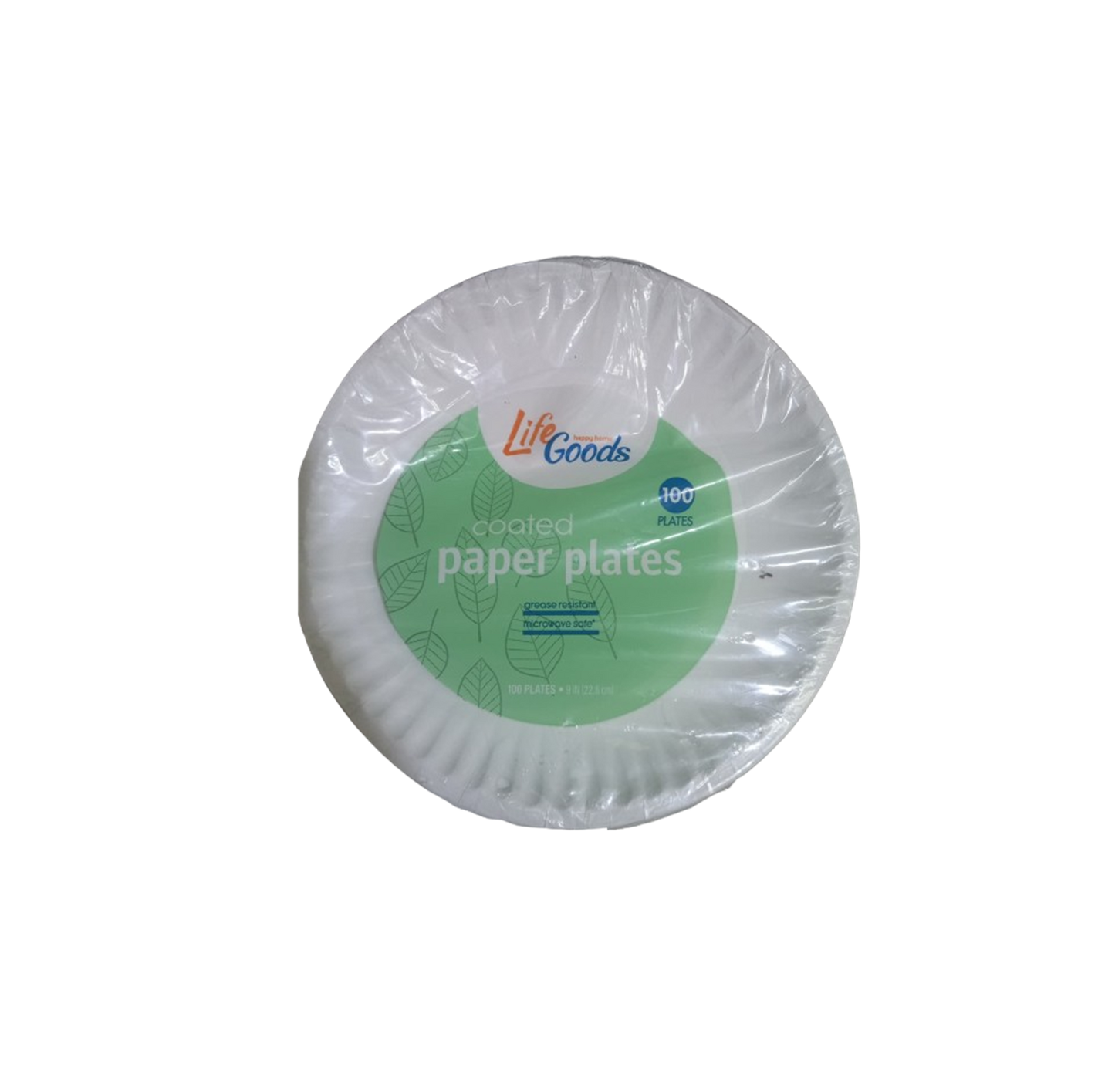 PAPER PLATES (COATED, LIFE GOODS, 100 PLATES 22. CM)