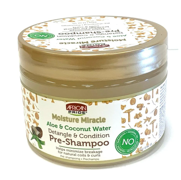 MOISTURE MIRACLE, ALOE & COCONUT WATER, DETANGLE & CONDITION PRE-SHAMPOO