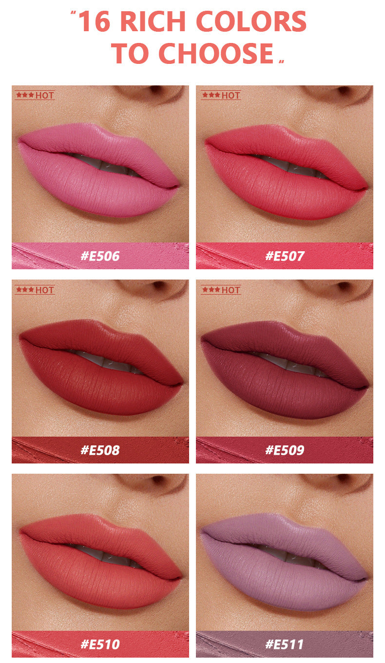 Pudaier Velvet Matte Liquid Lip Gloss Glaze Makeup Waterproof Long Lasting Non-Fade Non-Stick Lipgloss Make-up for Miss Women