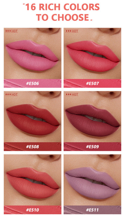 Pudaier Velvet Matte Liquid Lip Gloss Glaze Makeup Waterproof Long Lasting Non-Fade Non-Stick Lipgloss Make-up for Miss Women