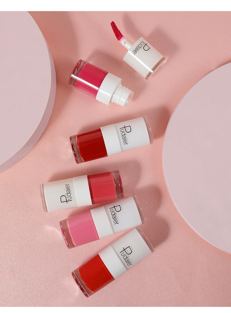 Pudaier Velvet Matte Liquid Lip Gloss Glaze Makeup Waterproof Long Lasting Non-Fade Non-Stick Lipgloss Make-up for Miss Women
