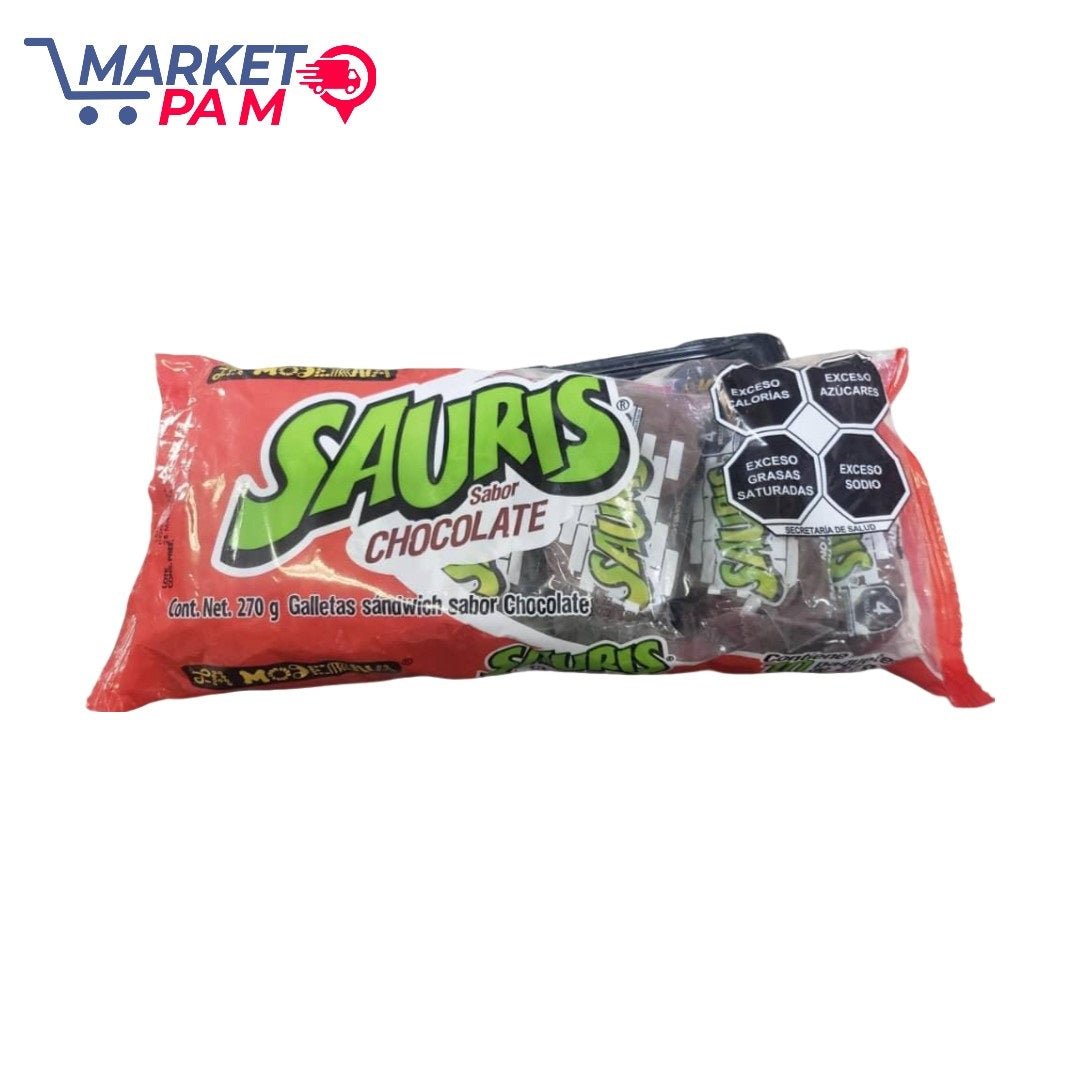 SAURIS, GALLETAS SANDWICH SABOR FRESA, VANILLA Y CHOCOLATE 270 g