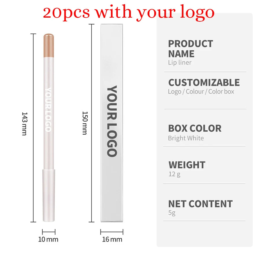 1g Private Label Lip Liner Custom Logo 26 Color Lipliner Eyeliner Multi-purpose Lead-free Pencil Non-stick Pigment Bulk Makeup