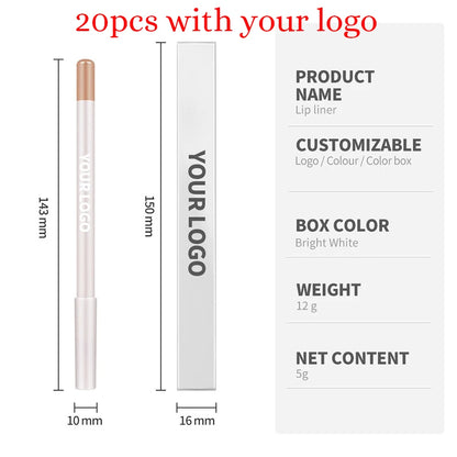 1g Private Label Lip Liner Custom Logo 26 Color Lipliner Eyeliner Multi-purpose Lead-free Pencil Non-stick Pigment Bulk Makeup