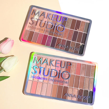 39 Color Eye Shadow Board, Matte Pearlescent, Sequins, A Multi-Purpose Plate, Waterproof Makeup Lasting