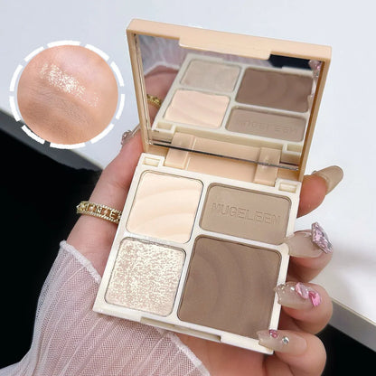 Matte Highlighter Palette Face Shading Grooming Powder Makeup 3D Nose Contouring Glow Brighten Contour Shimmer Powder Cosmetic
