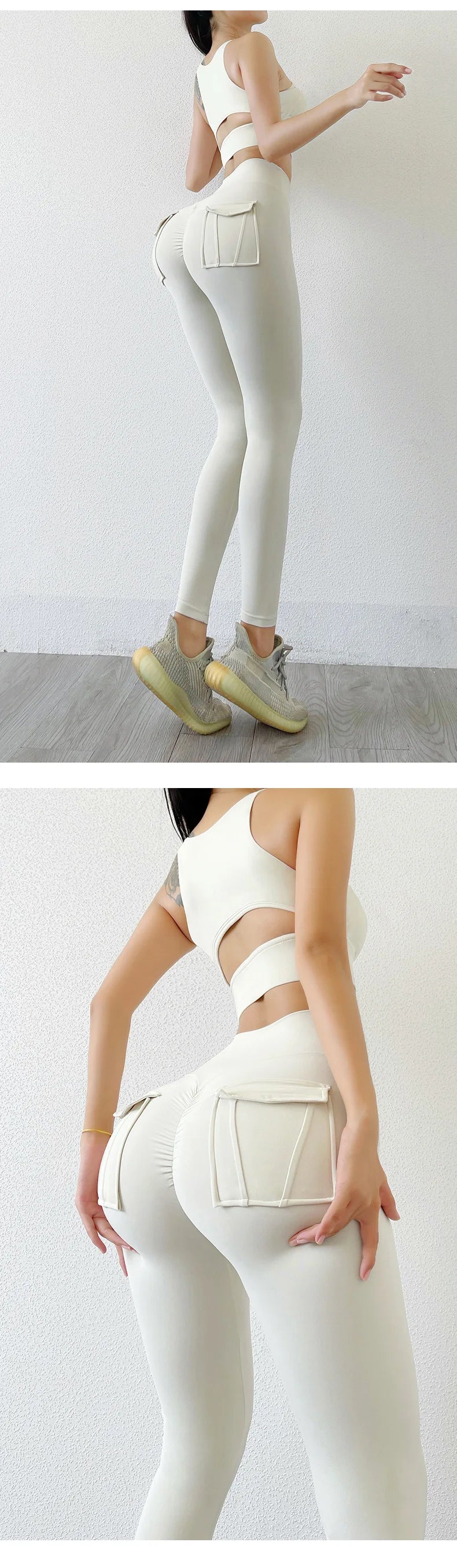 Nylon Leggings Women's Pants Sport Yoga Pants Sexy Tight High Waist Elastic Women's Panties Pocket legging High Workout