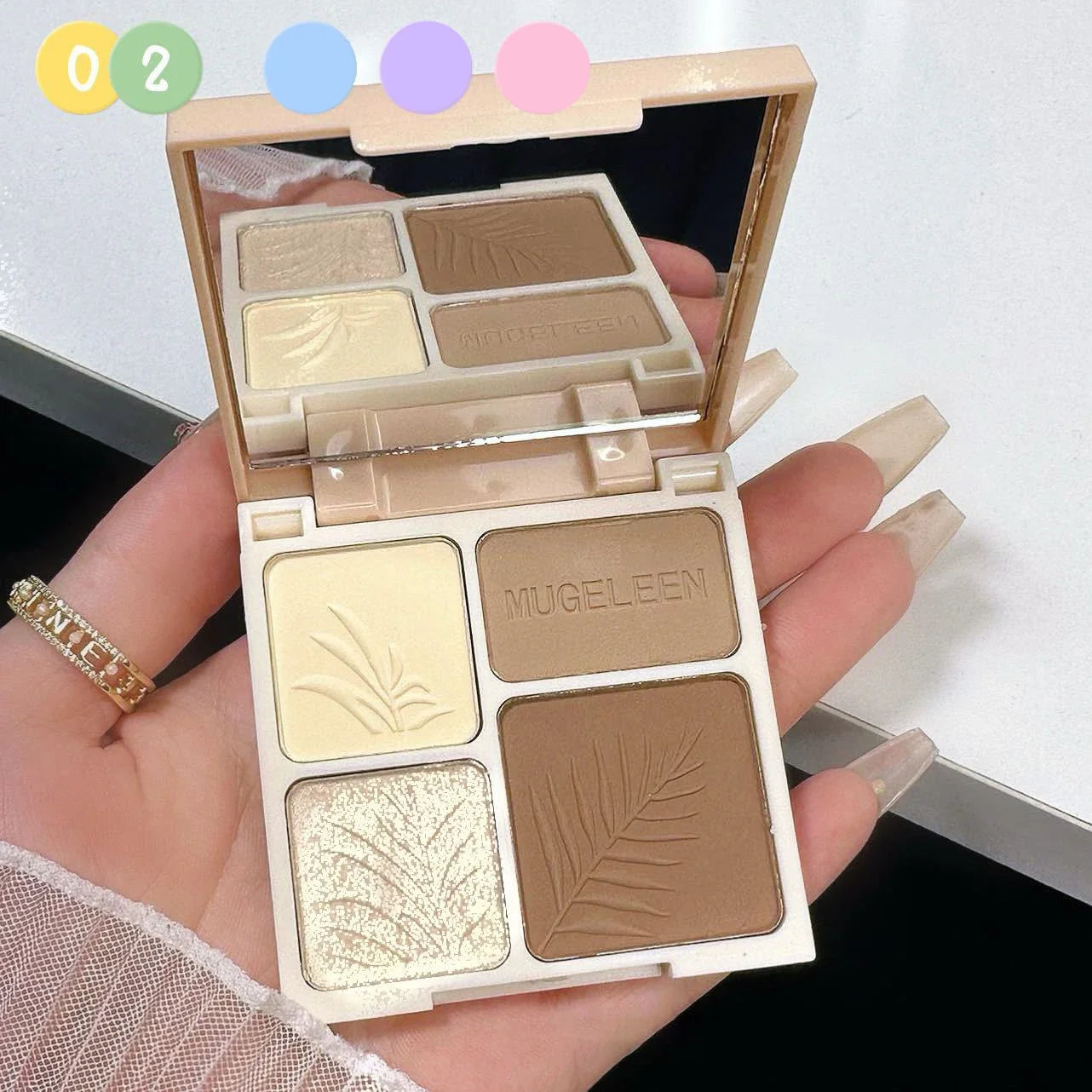 Matte Highlighter Palette Face Shading Grooming Powder Makeup 3D Nose Contouring Glow Brighten Contour Shimmer Powder Cosmetic