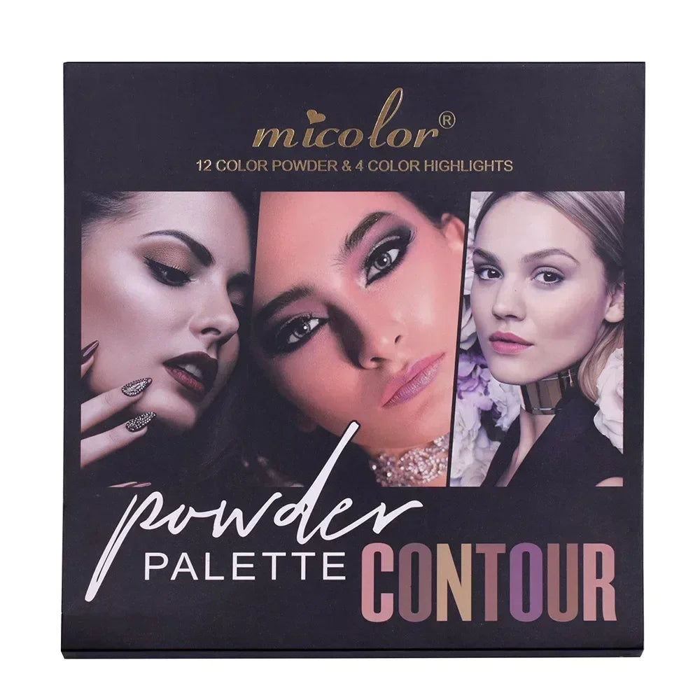 16 Colors Micolor Matte Contour Compact Side Shadow Nose Shadow Makeup Palette Bronzer Powder Face Contour Palette Cosmetiquera