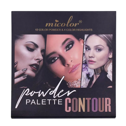 16 Colors Micolor Matte Contour Compact Side Shadow Nose Shadow Makeup Palette Bronzer Powder Face Contour Palette Cosmetiquera