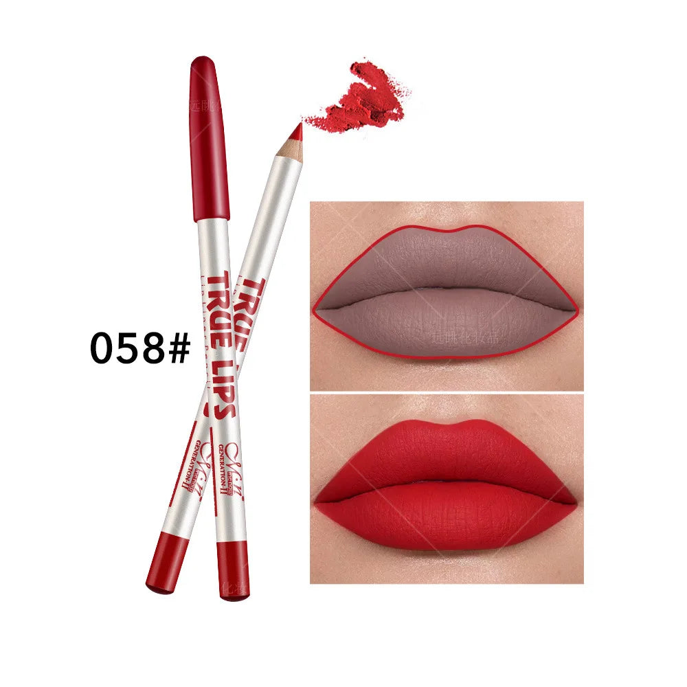 12 color Wood Lip Liner Pencil Long Lasting waterproof Matte Red Lip Pencil Lipstick Pencil Permanent Makeup Tattoo Accessories