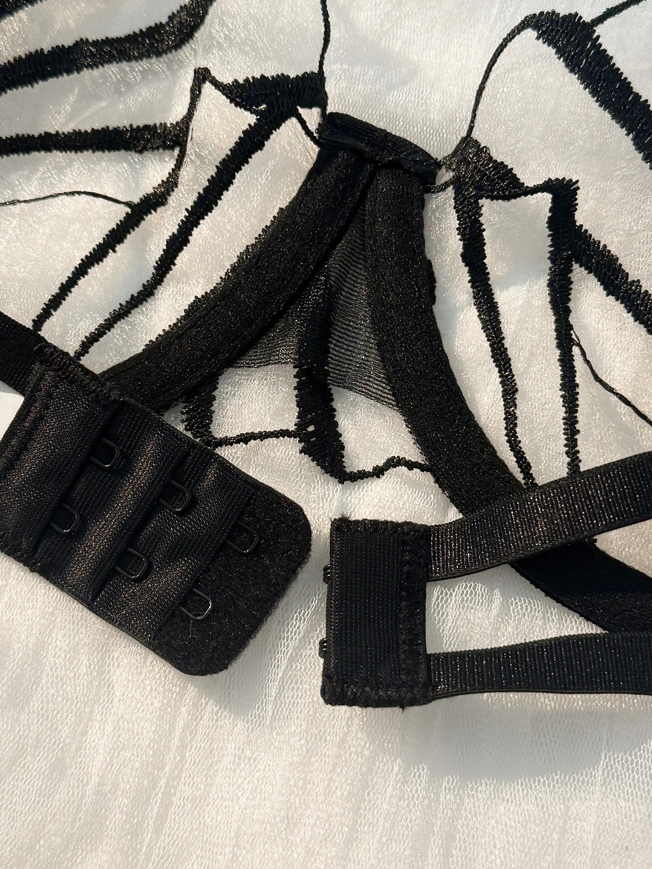 2pcs Women's Bra Set Sexy Lace Mesh Lingerie Set Ultra Thin Breathable Comfortable Lightweight Scallop Transparent Lingerie Set