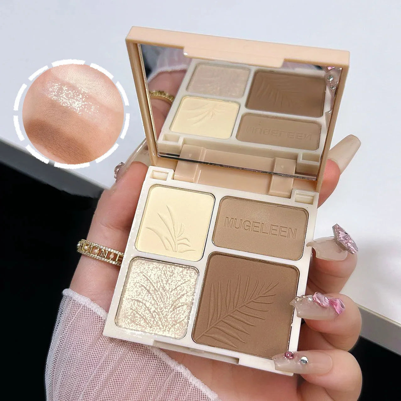 Matte Highlighter Palette Face Shading Grooming Powder Makeup 3D Nose Contouring Glow Brighten Contour Shimmer Powder Cosmetic