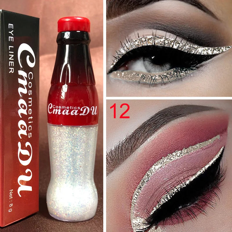 12 Colors Glitter Liquid Eyeliner Diamond Durable Waterproof Long Lasting Shiny Sequins Eye Pencil Makeup Beauty Tool maquiagem