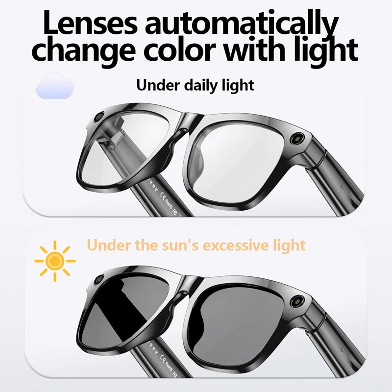 Xiaomi Mijia 4K HD Color Changing AI Smart Glasses Chat GPT 100MP Camera Bluetooth Call Voice Assistant  Control Smart Glasses