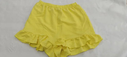 Chic Women Sweet Set Puff Sleeve Crop Tops and Shorts Outfits Solid Stretch Pleated Sexy Summer Girl 2 Two Piece Suit