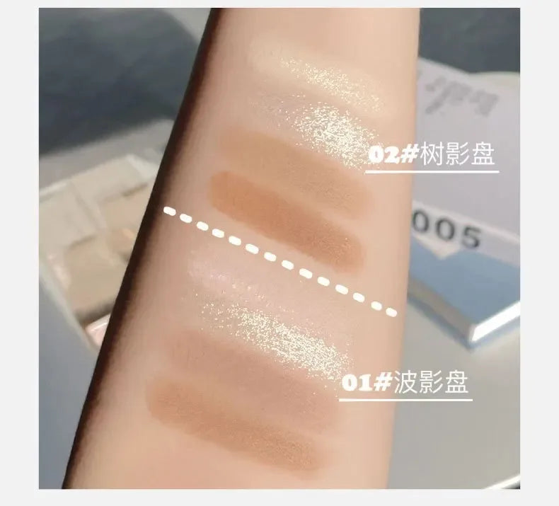 Matte Highlighter Palette Face Shading Grooming Powder Makeup 3D Nose Contouring Glow Brighten Contour Shimmer Powder Cosmetic