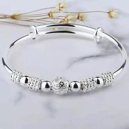 Popular brands 925 Sterling Silver Charm lucky beads Bangles for women bracelets fashion party wedding engagement jewelry