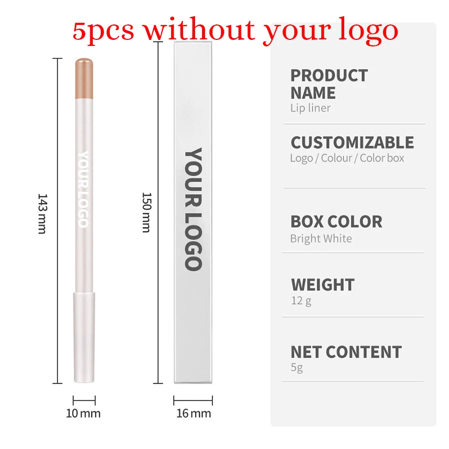 1g Private Label Lip Liner Custom Logo 26 Color Lipliner Eyeliner Multi-purpose Lead-free Pencil Non-stick Pigment Bulk Makeup