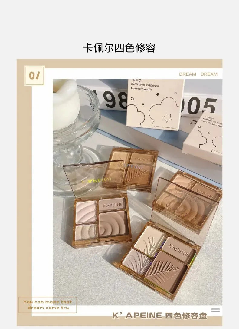 Matte Highlighter Palette Face Shading Grooming Powder Makeup 3D Nose Contouring Glow Brighten Contour Shimmer Powder Cosmetic
